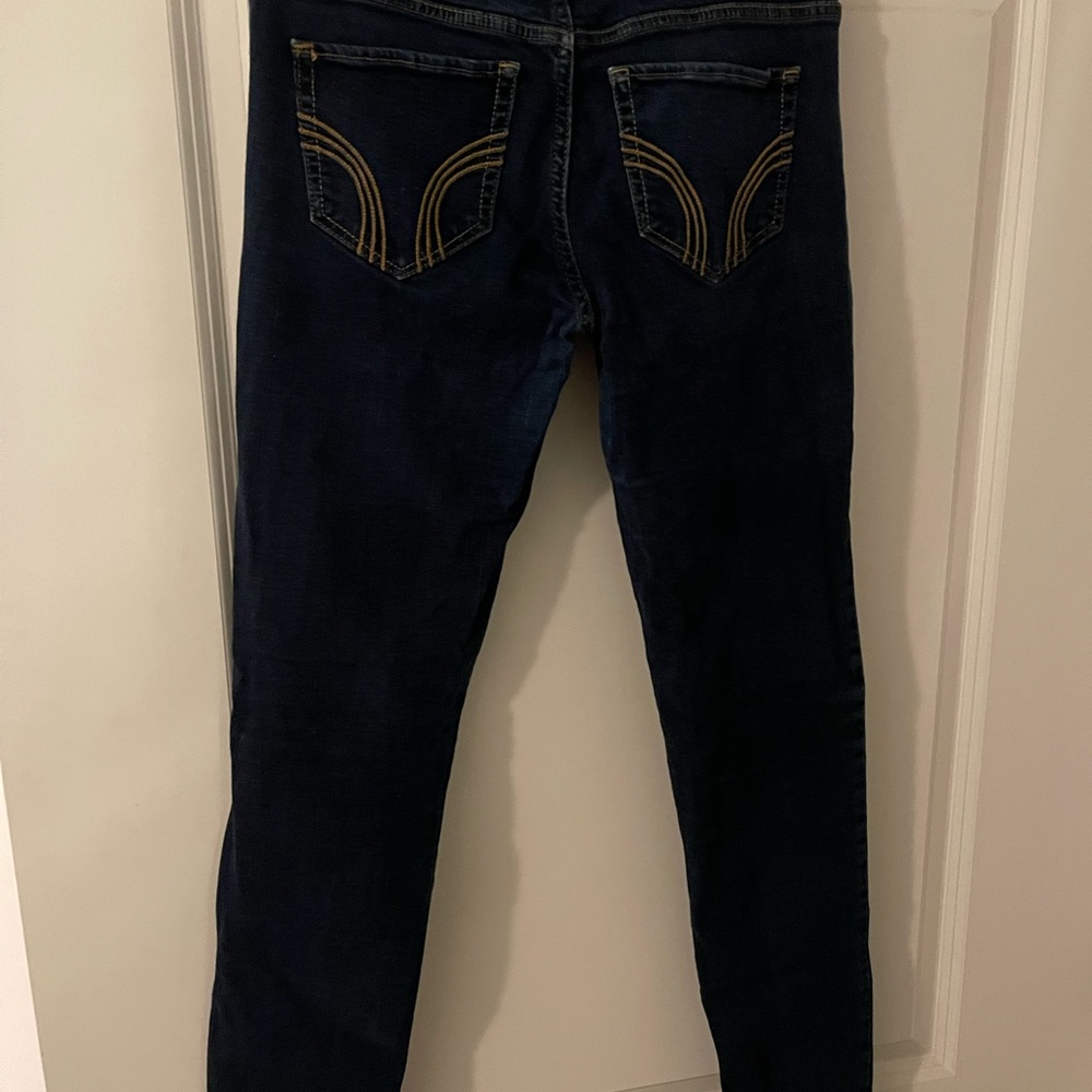 Hollister Dark Blue Skinny Jeans with Contrast Pocket Stitching